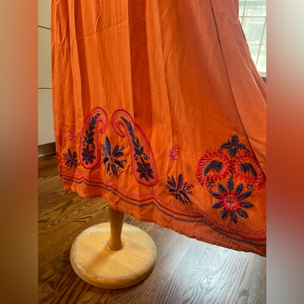 Short sleeve Embroidered Boho Dress fits S/M - Picture 4 of 8